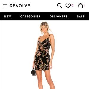 Superdown Lena Cowl Mini Dress in Black Floral